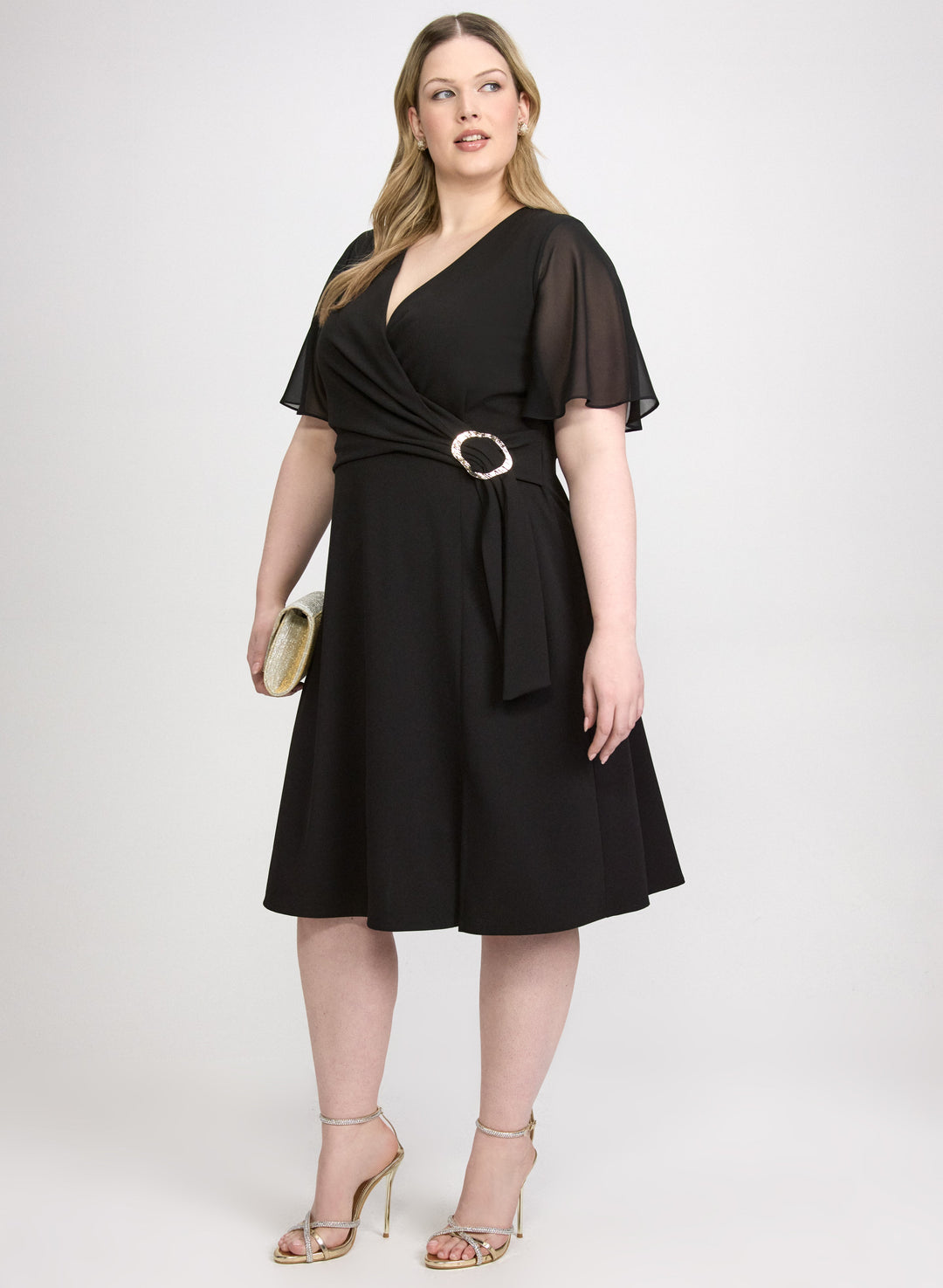 Cross-Over Crepe Dress