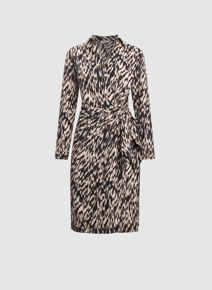 Abstract Tie-Waist Dress
