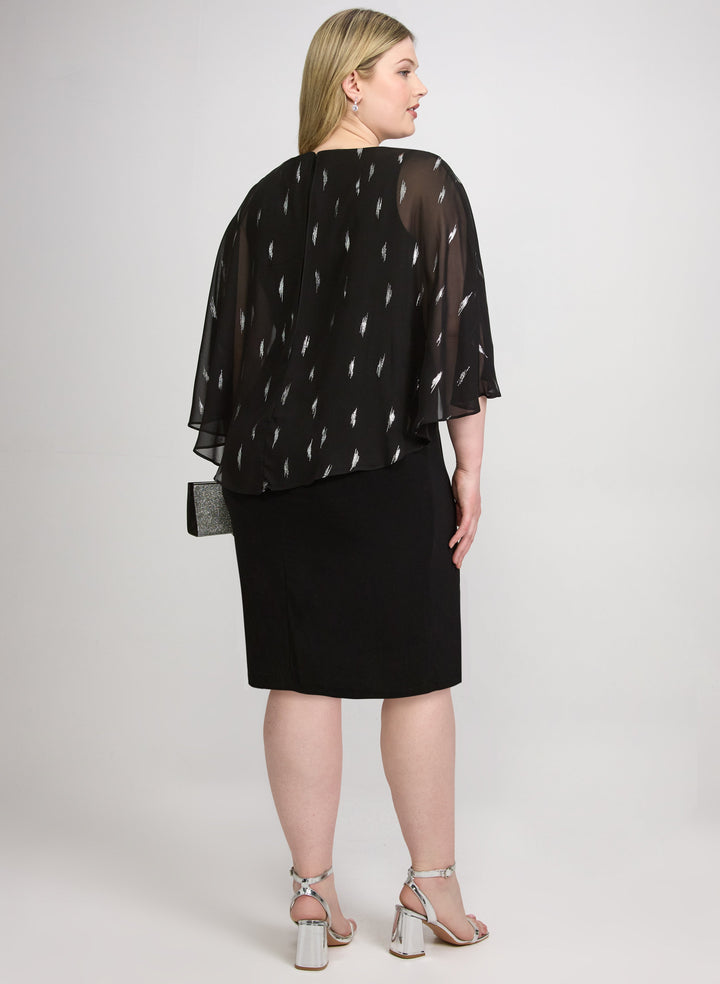 Chiffon Overlay Sheath Dress