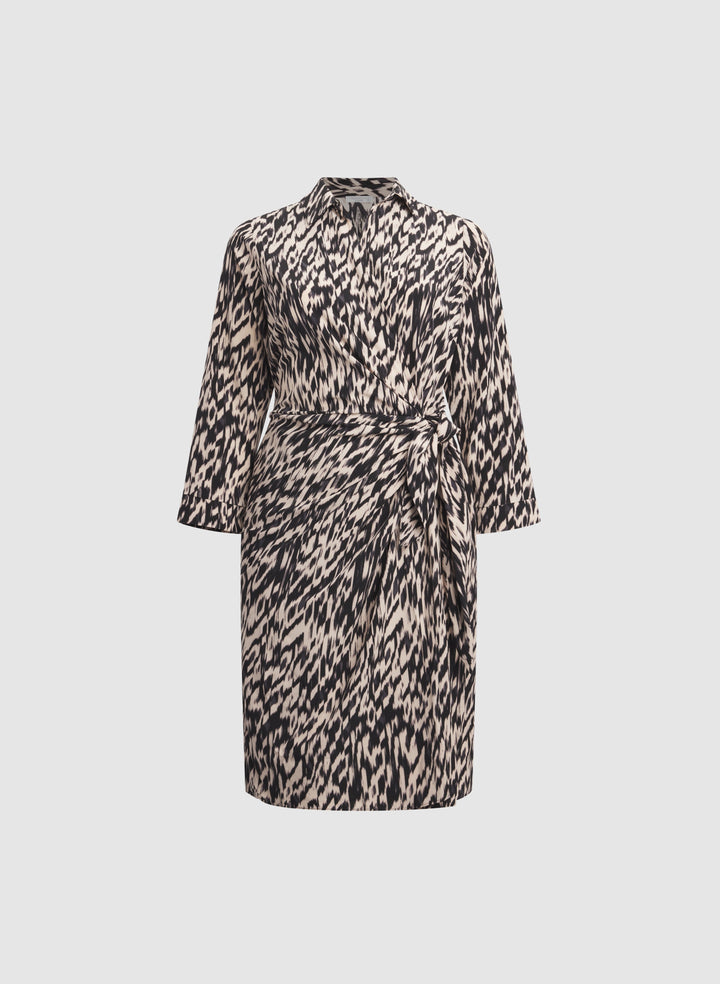 Abstract Tie-Waist Dress