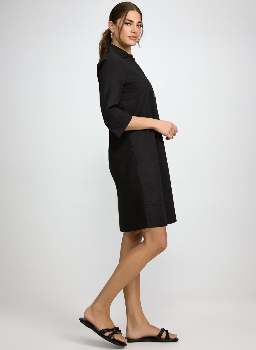 Buttoned Cotton-Blend Dress