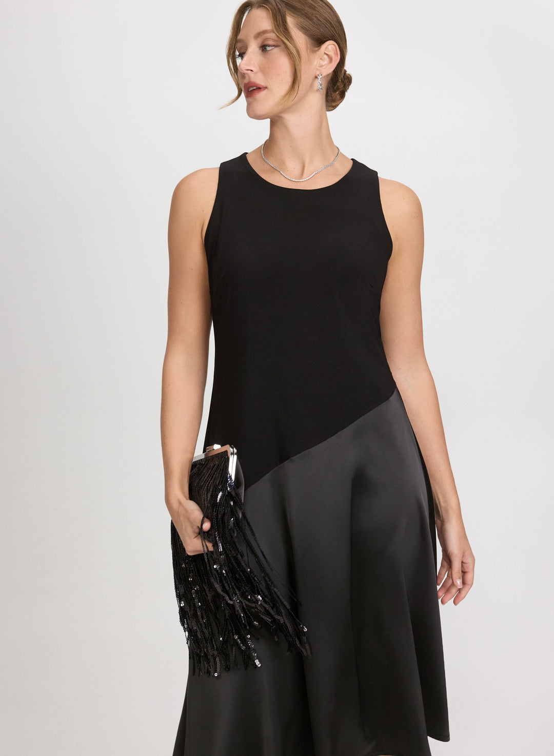 Satin Detail A-Line Dress