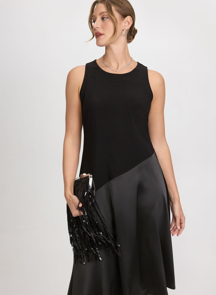Satin Detail A-Line Dress