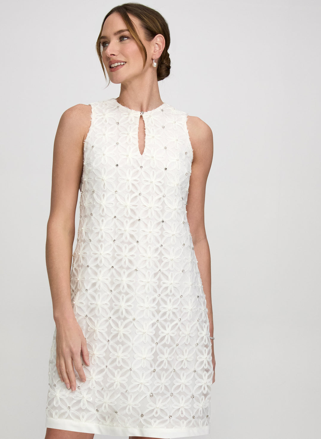 Floral Pattern & Rhinestone Dress