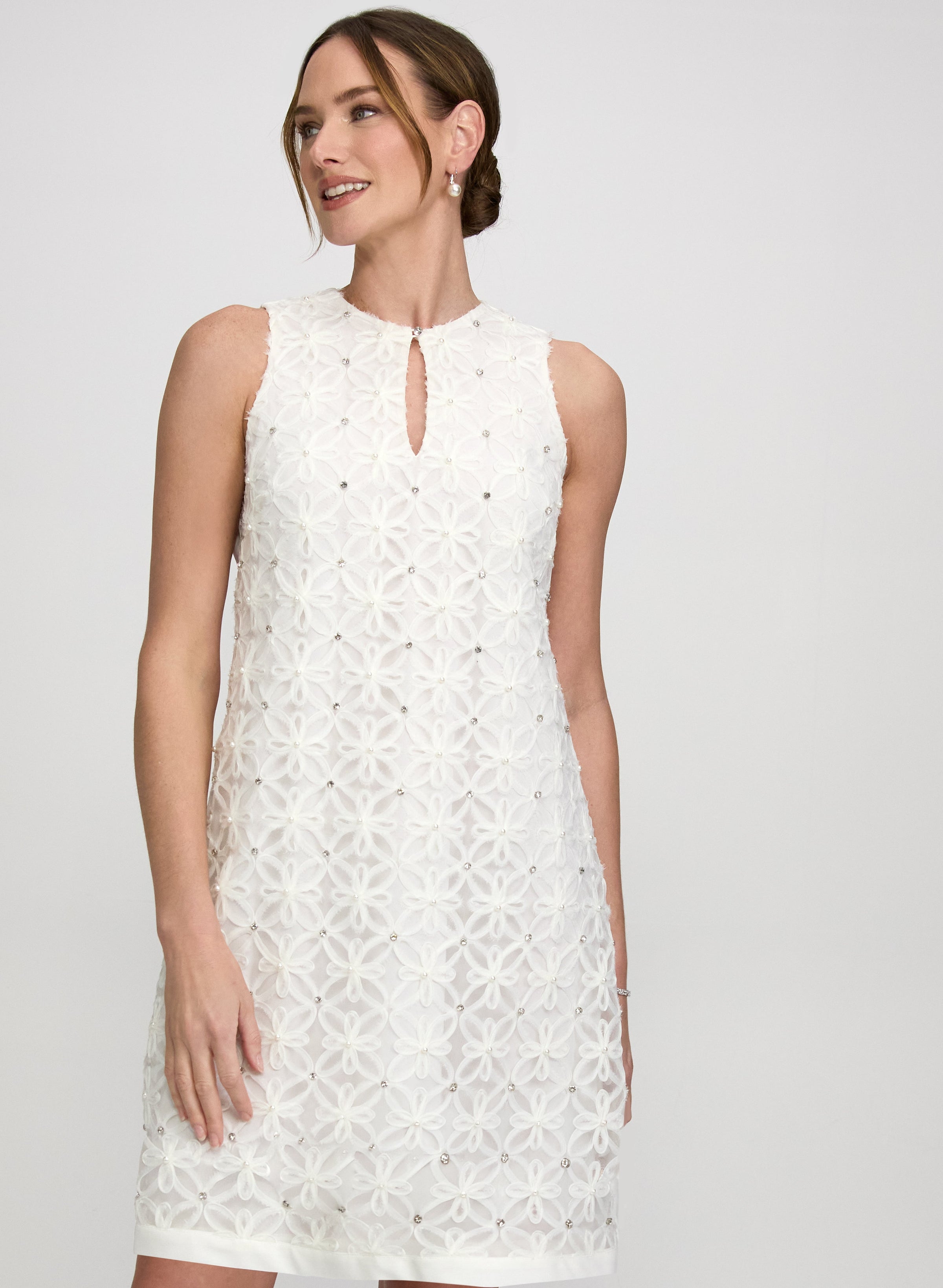 Floral Pattern & Rhinestone Dress