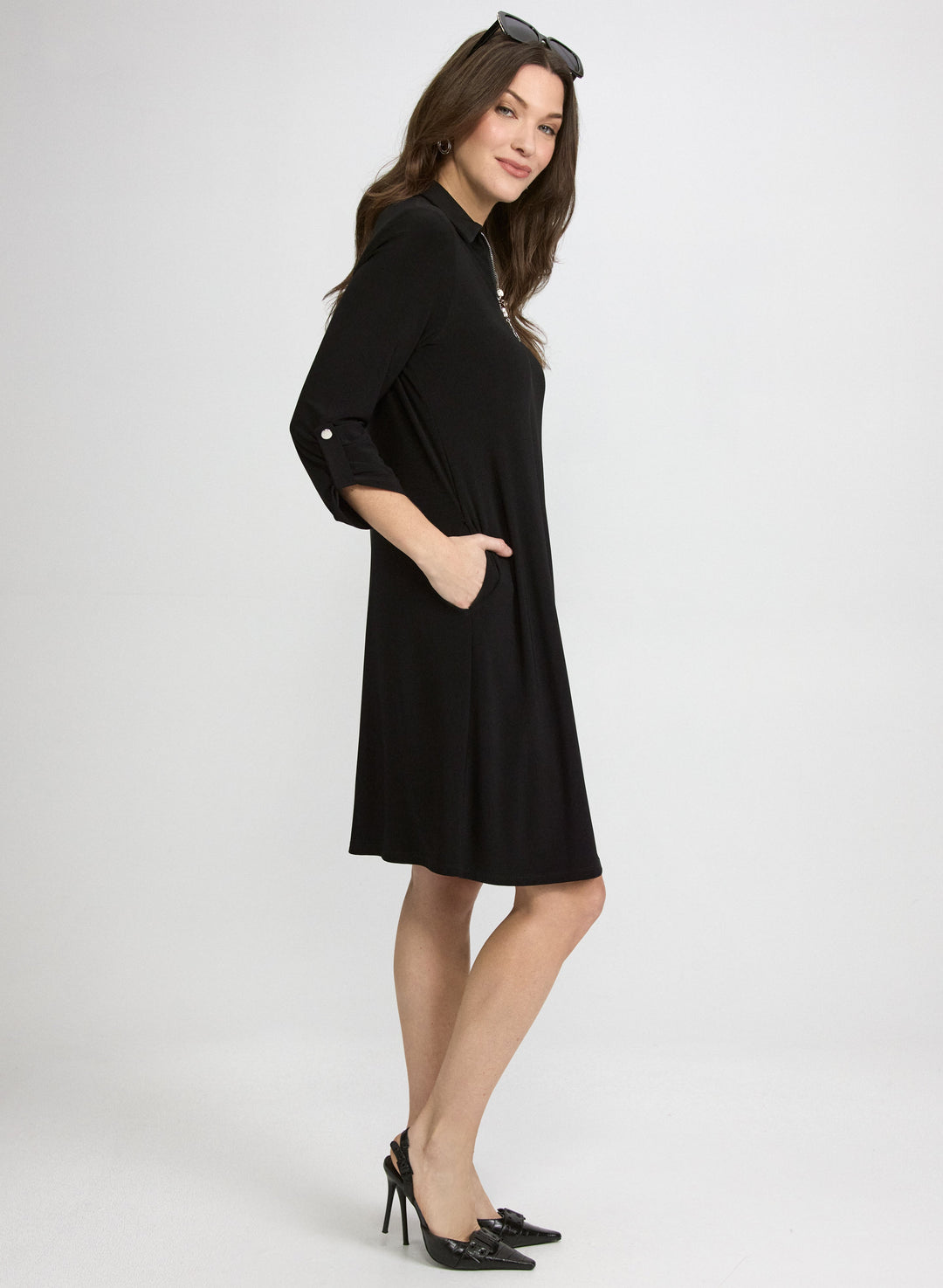 Half-Zip Jersey Dress