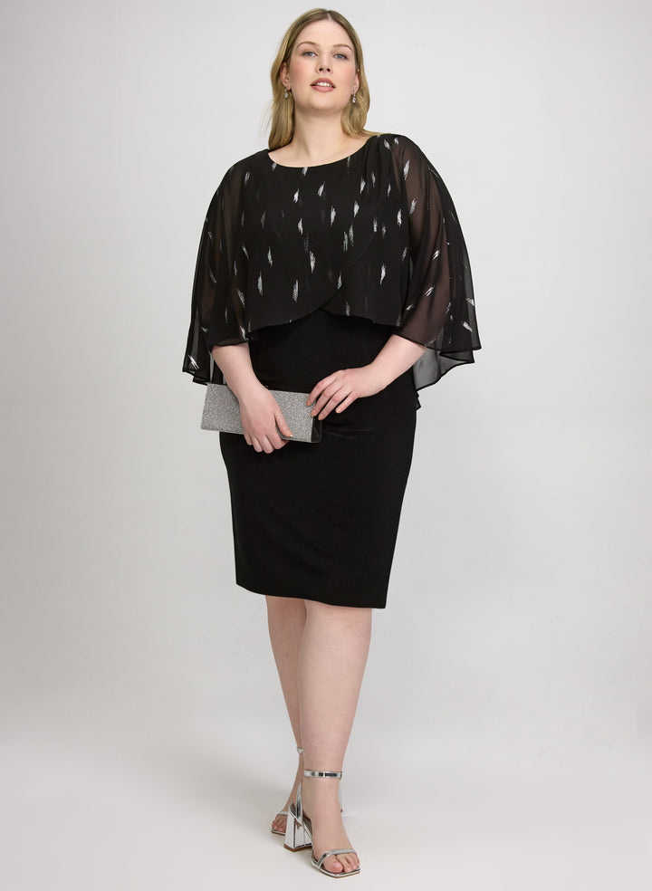 Chiffon Overlay Sheath Dress