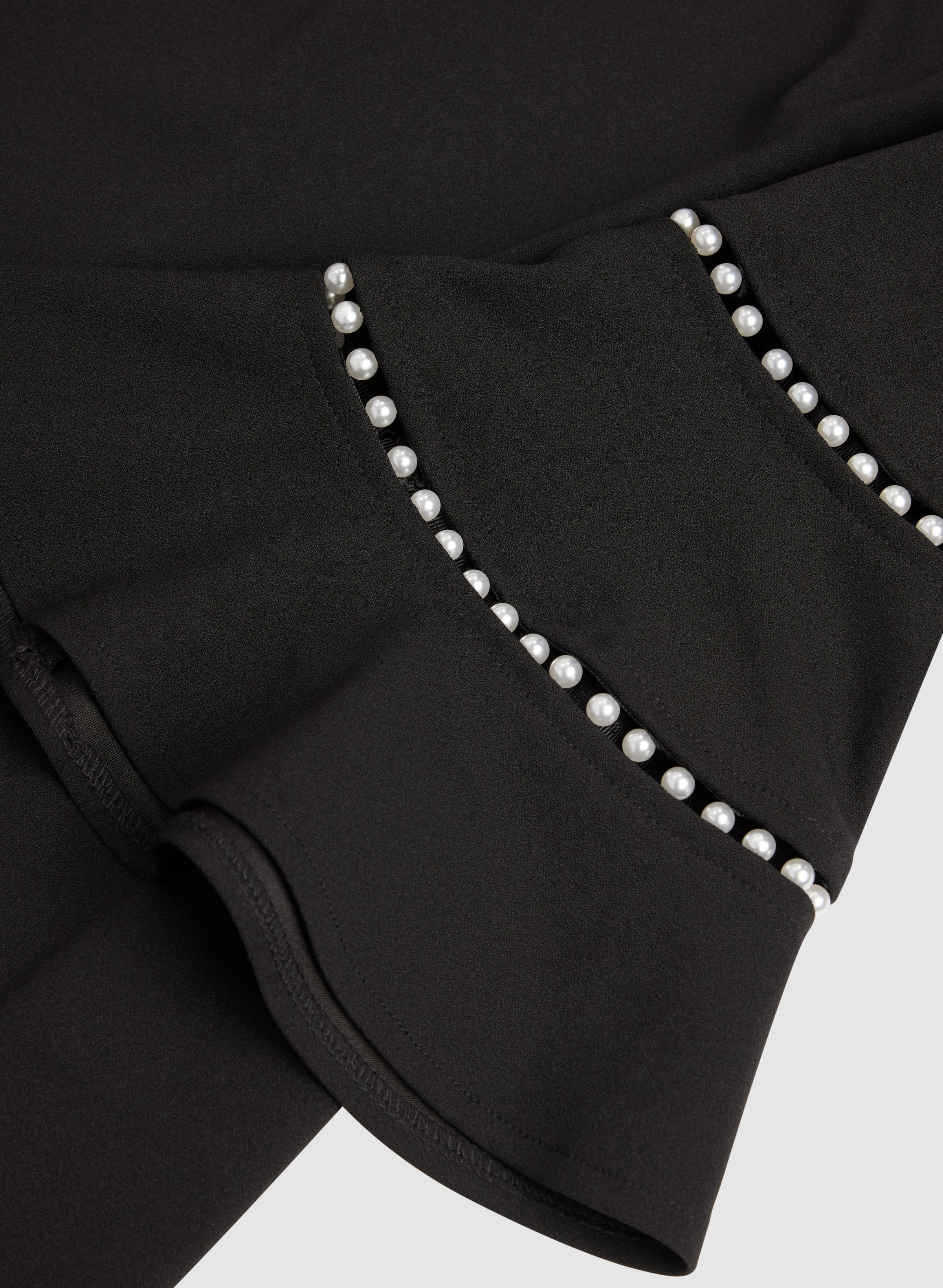 Pearl Embellished Bell Sleeve Dress