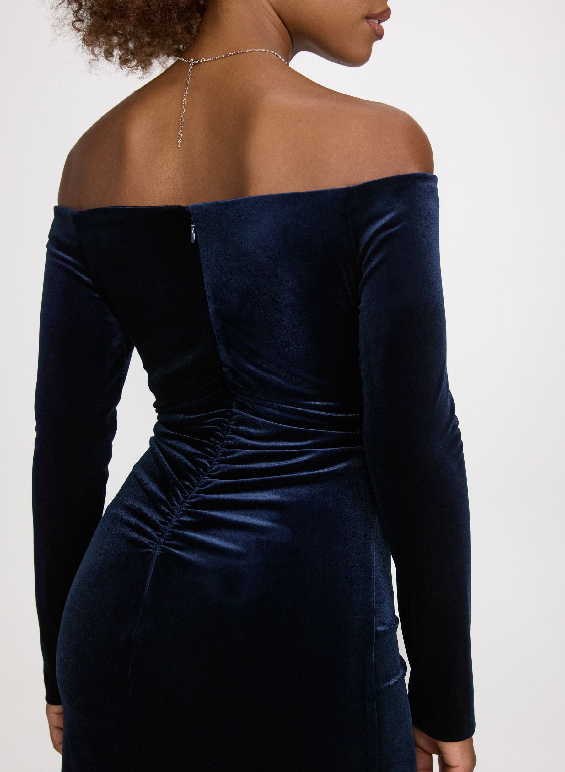 Off-the-Shoulder Velvet Dress
