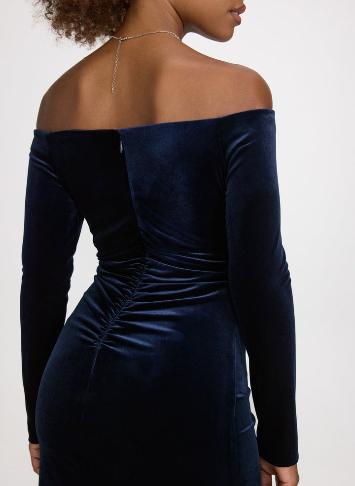 Off-the-Shoulder Velvet Dress
