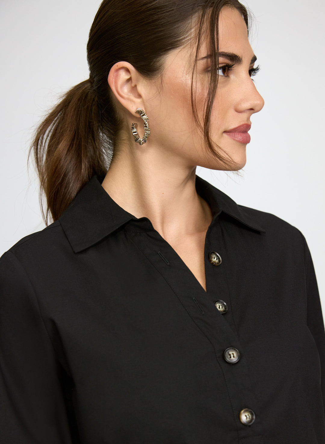 Buttoned Cotton-Blend Dress