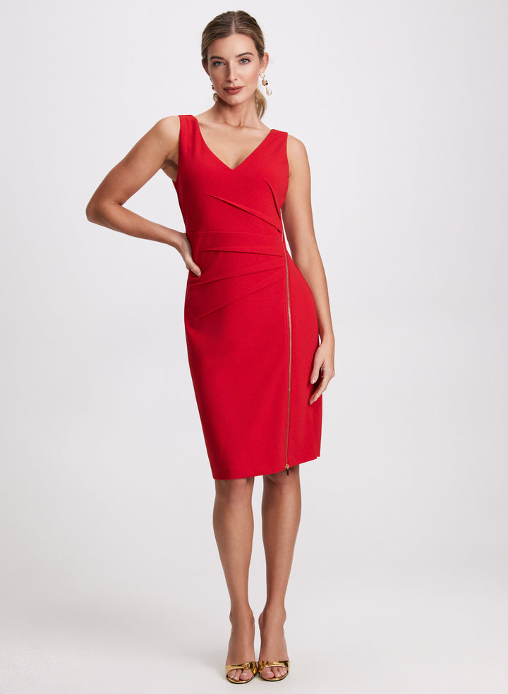 Double V-Neck Sheath Dress
