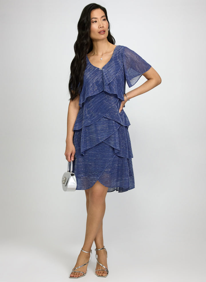 Tiered Metallic Dress