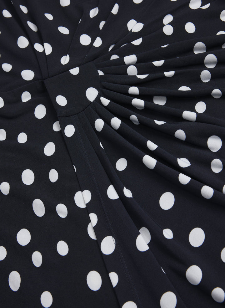 Polka Dot Cape Sleeve Dress