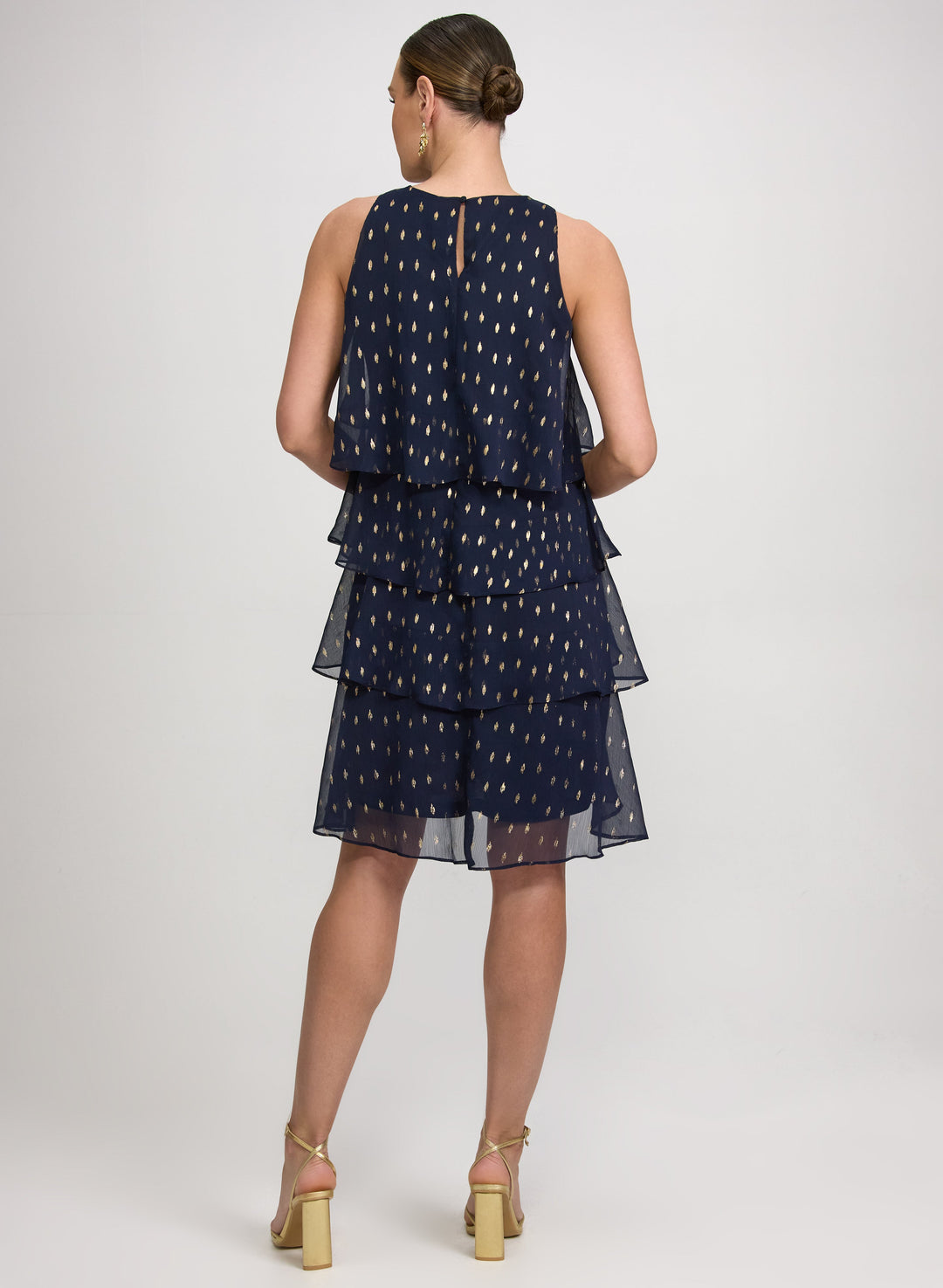 Tiered Foil Print Dress