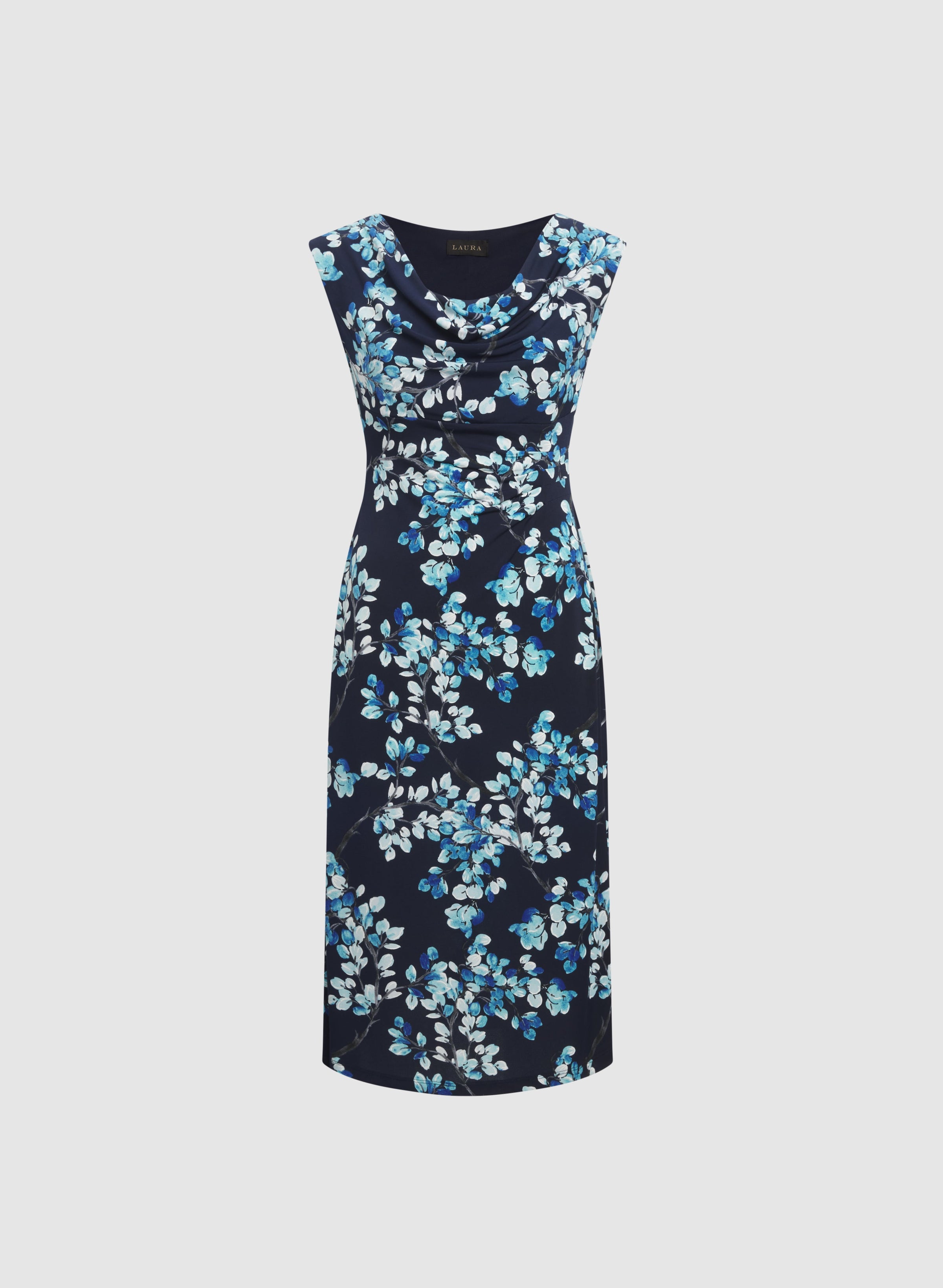 Floral Cowl Neck Dress