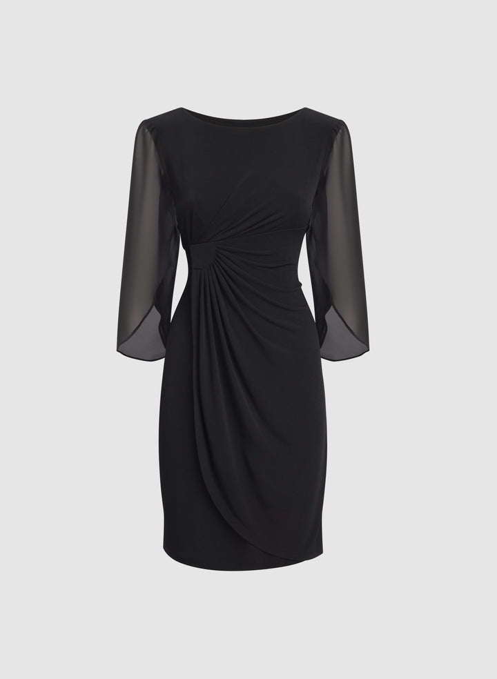 Chiffon Cape Sleeve Dress