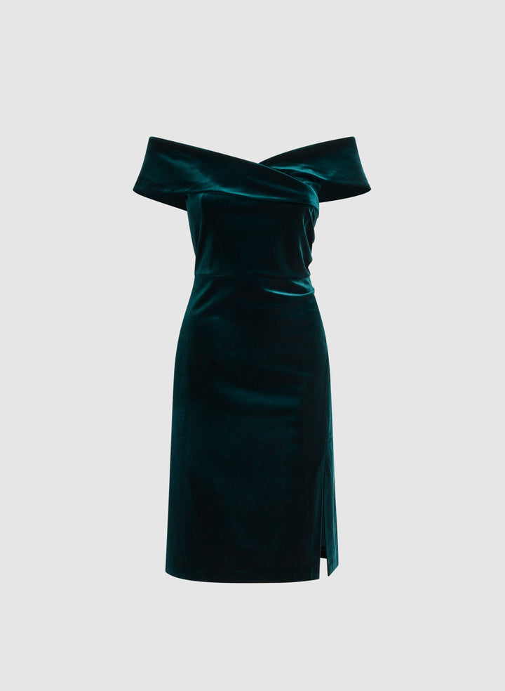 Off-The-Shoulder Velvet Dress