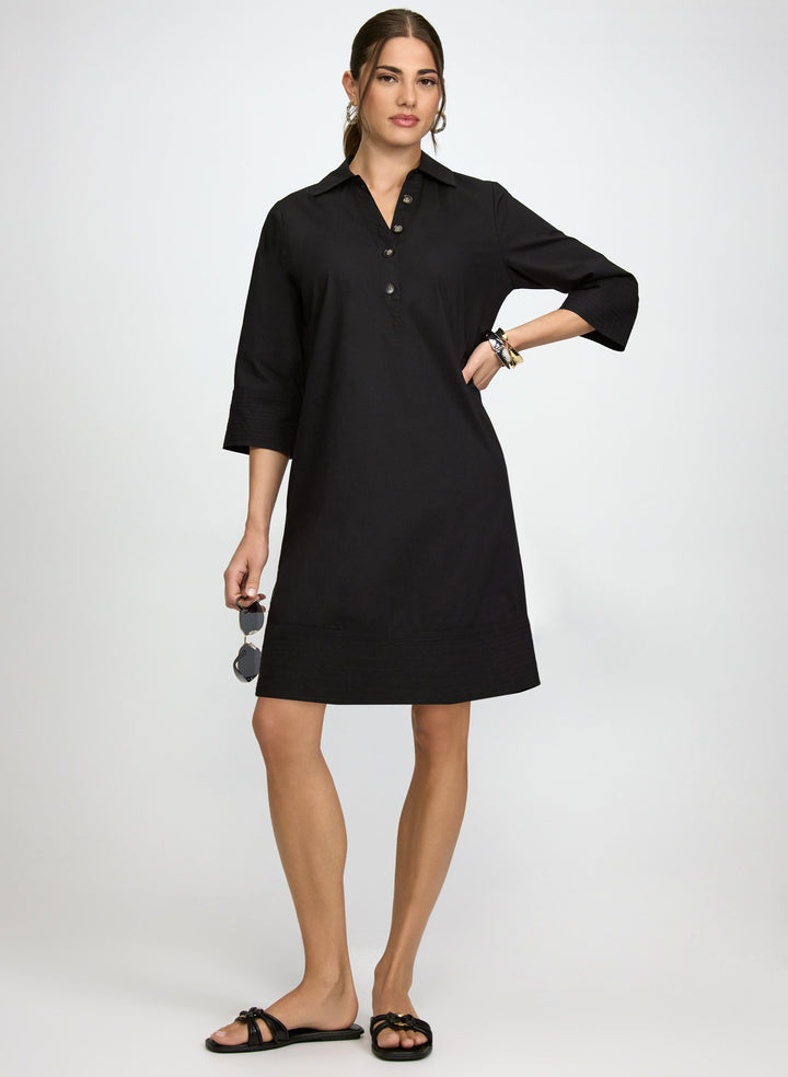 Buttoned Cotton-Blend Dress
