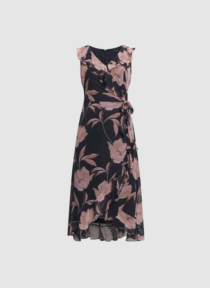 Floral Chiffon Midi Dress