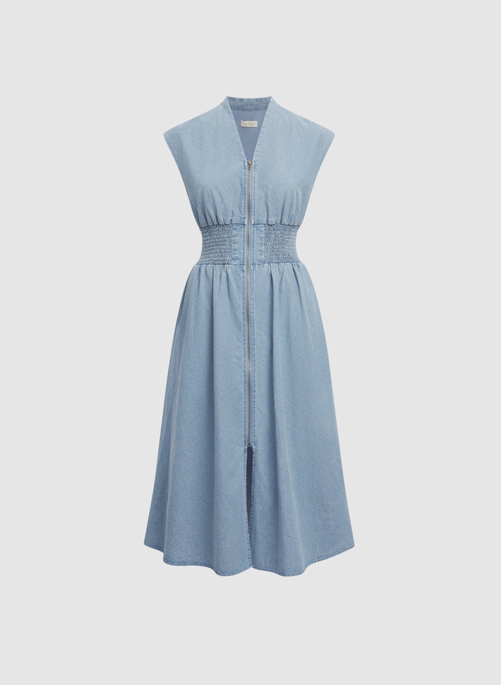 Cotton Zip-Front Dress