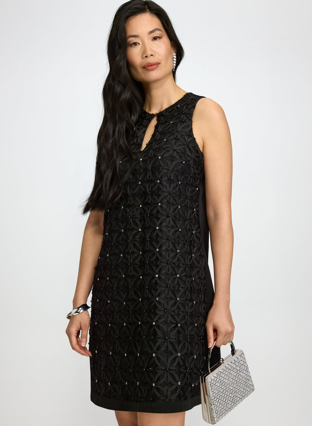 Floral Pattern & Rhinestone Dress