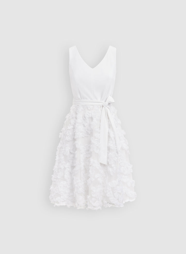 Sleeveless Jersey & Mesh Dress