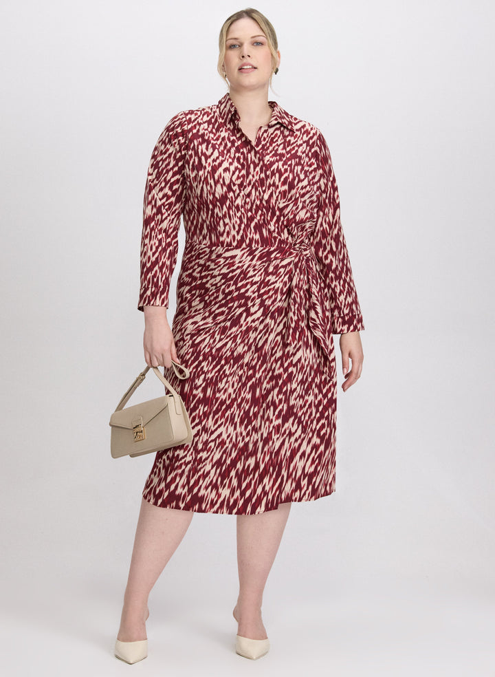 Abstract Tie-Waist Dress
