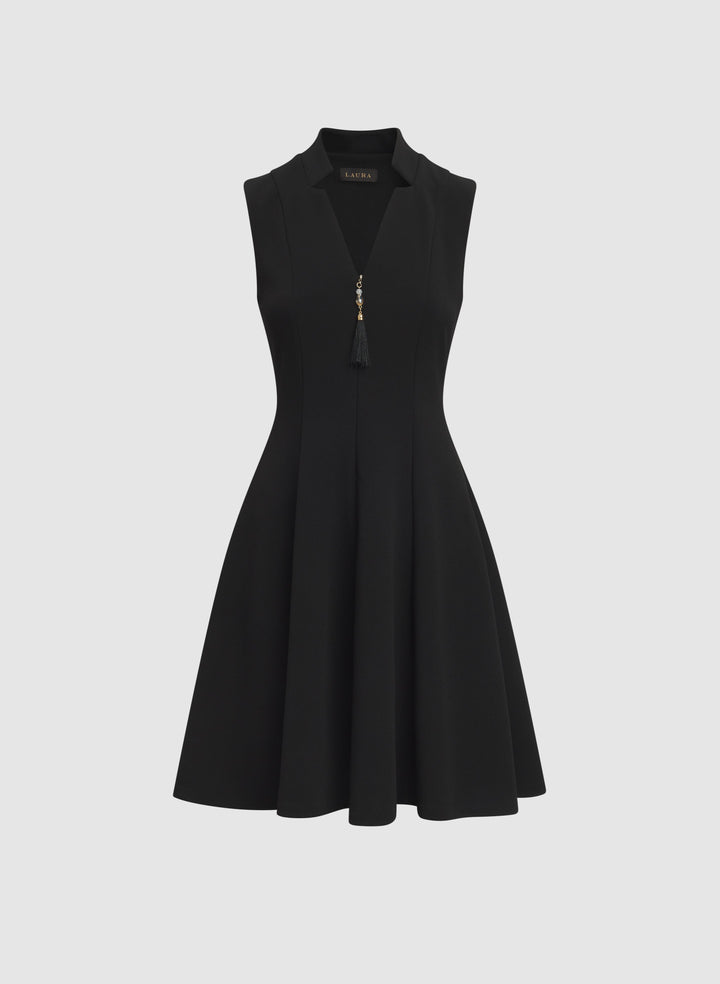 Zip-Up Tassel Detail Dress