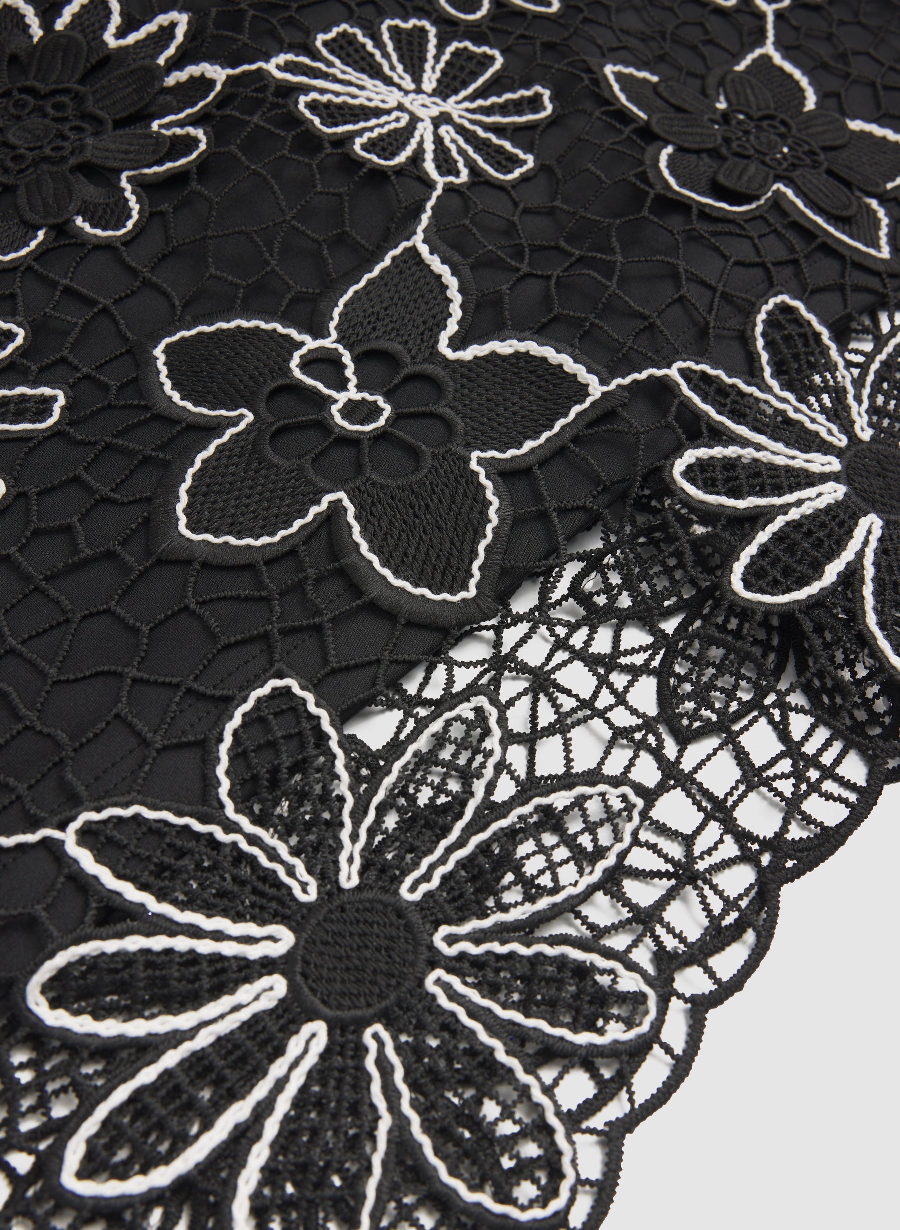 Floral Embroidered Crochet Dress