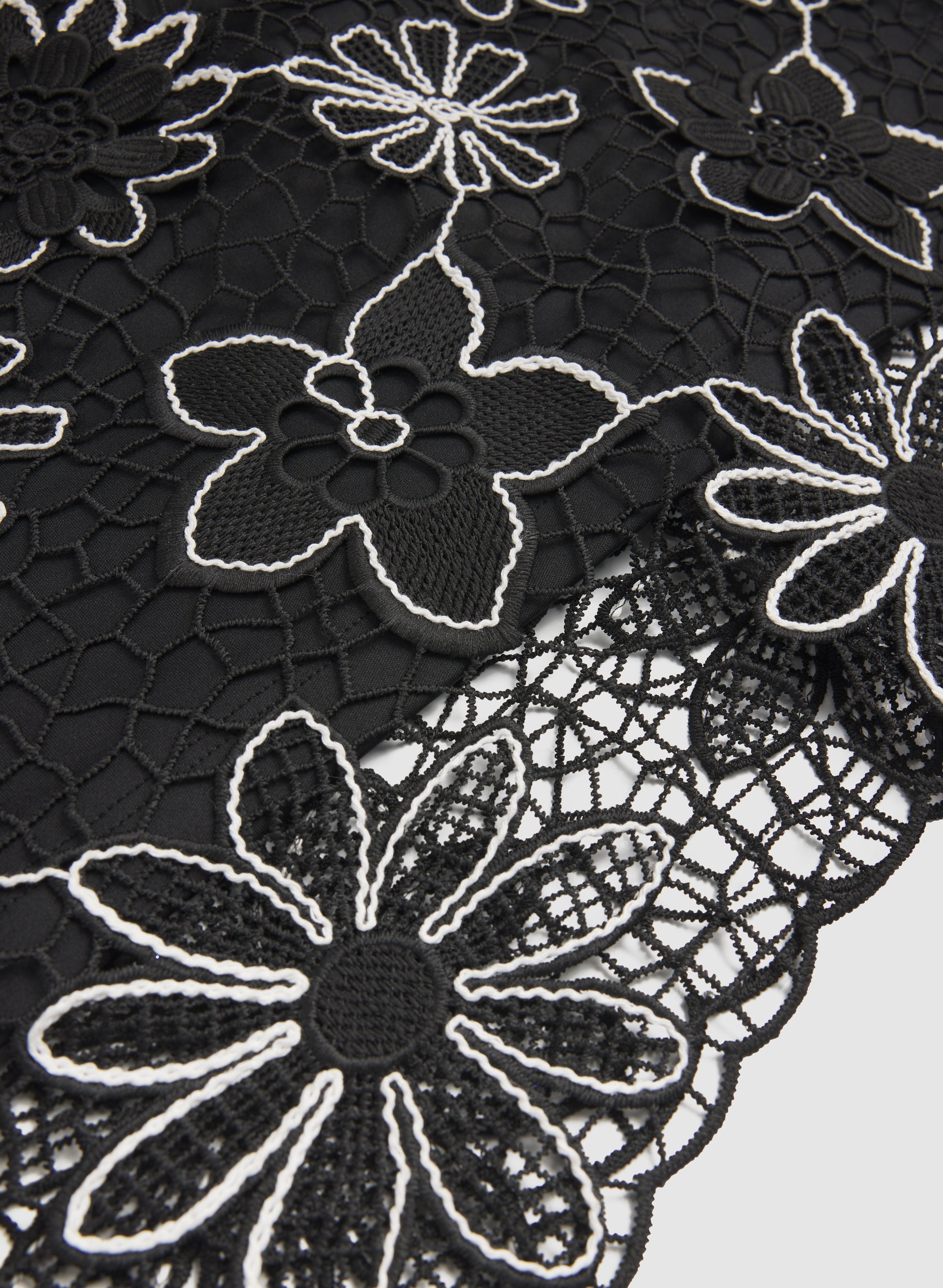 Floral Embroidered Crochet Dress