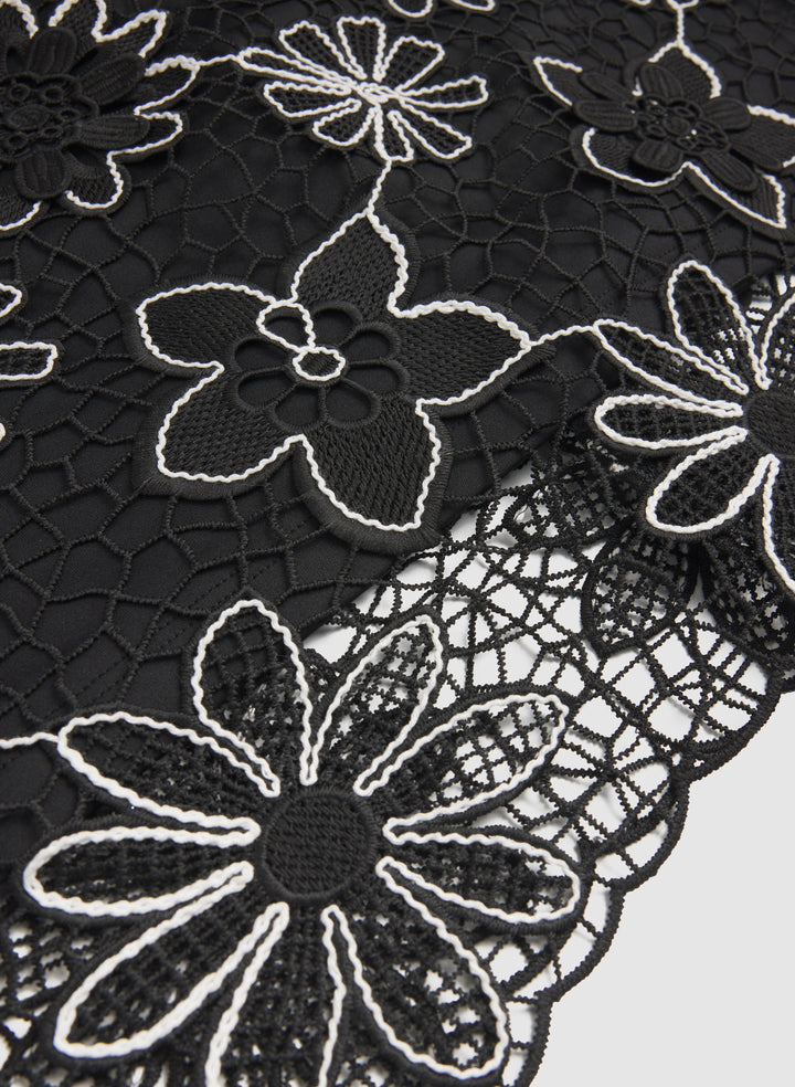 Floral Embroidered Crochet Dress