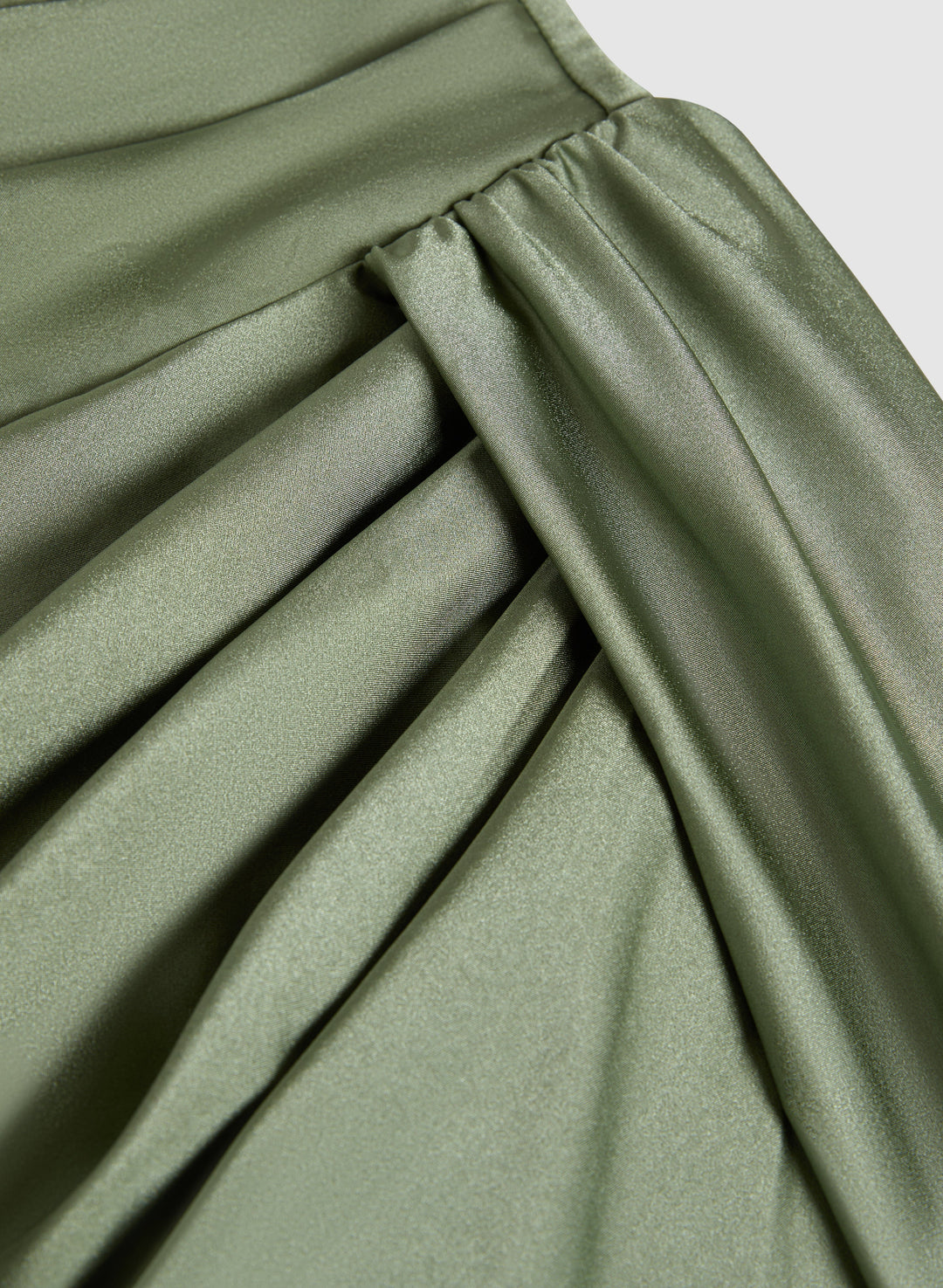 Flounced Front Satin Dress