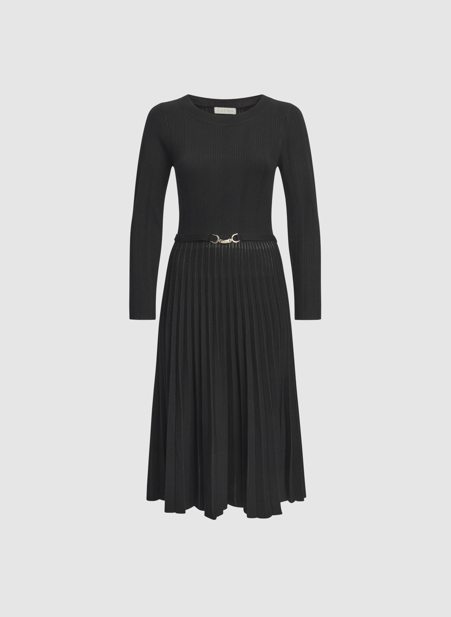 Pleated Knit Dress