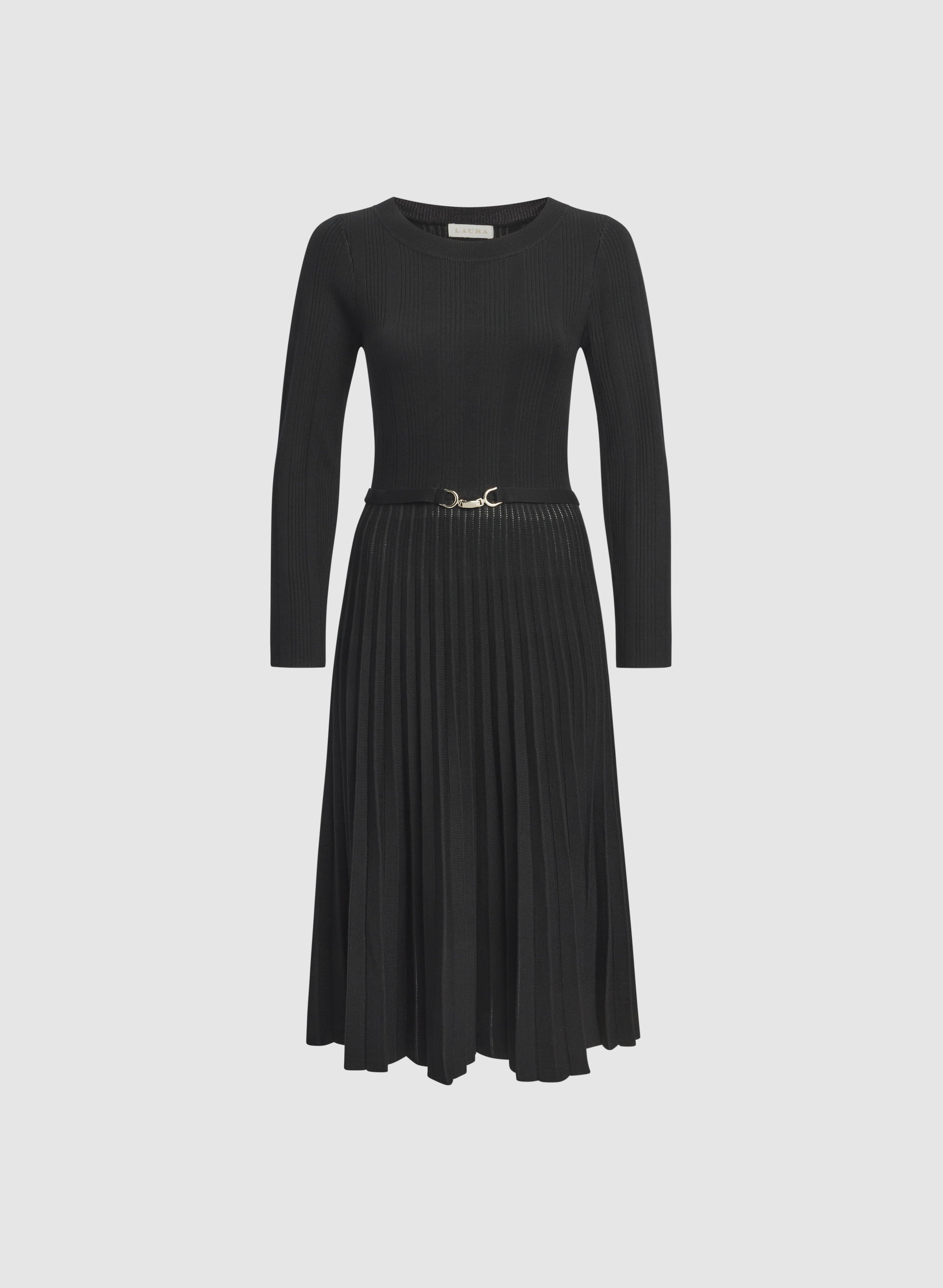 Pleated Knit Dress