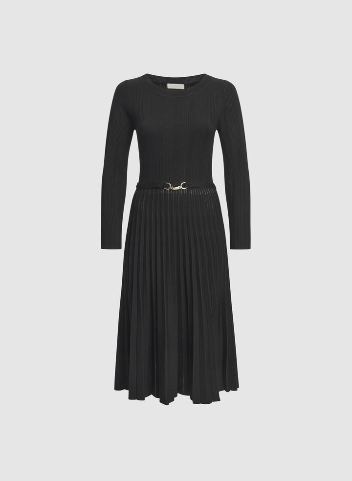 Pleated Knit Dress