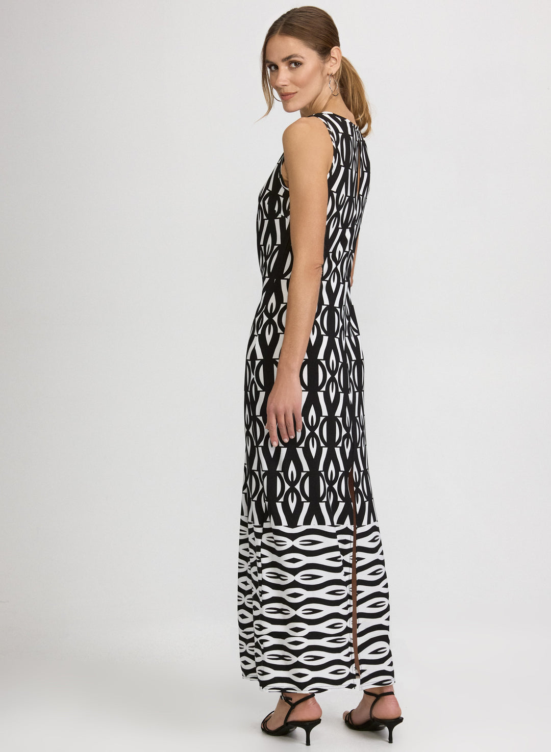 Contrast Geometric Print Dress