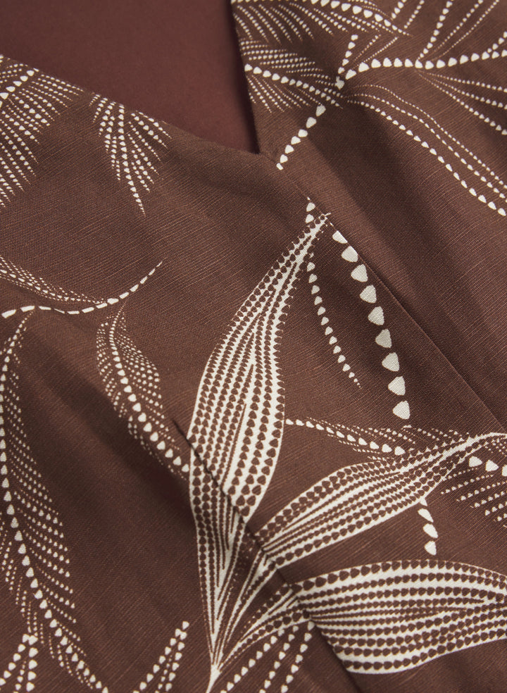 Leaf Print Midi Dress