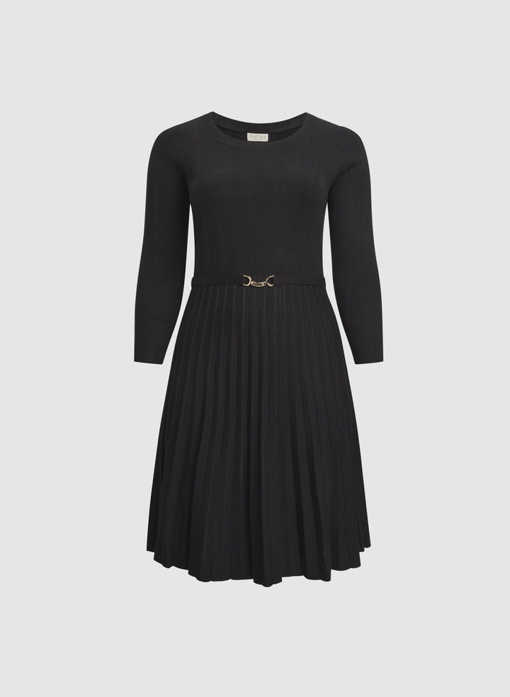 Pleated Sweater Dress