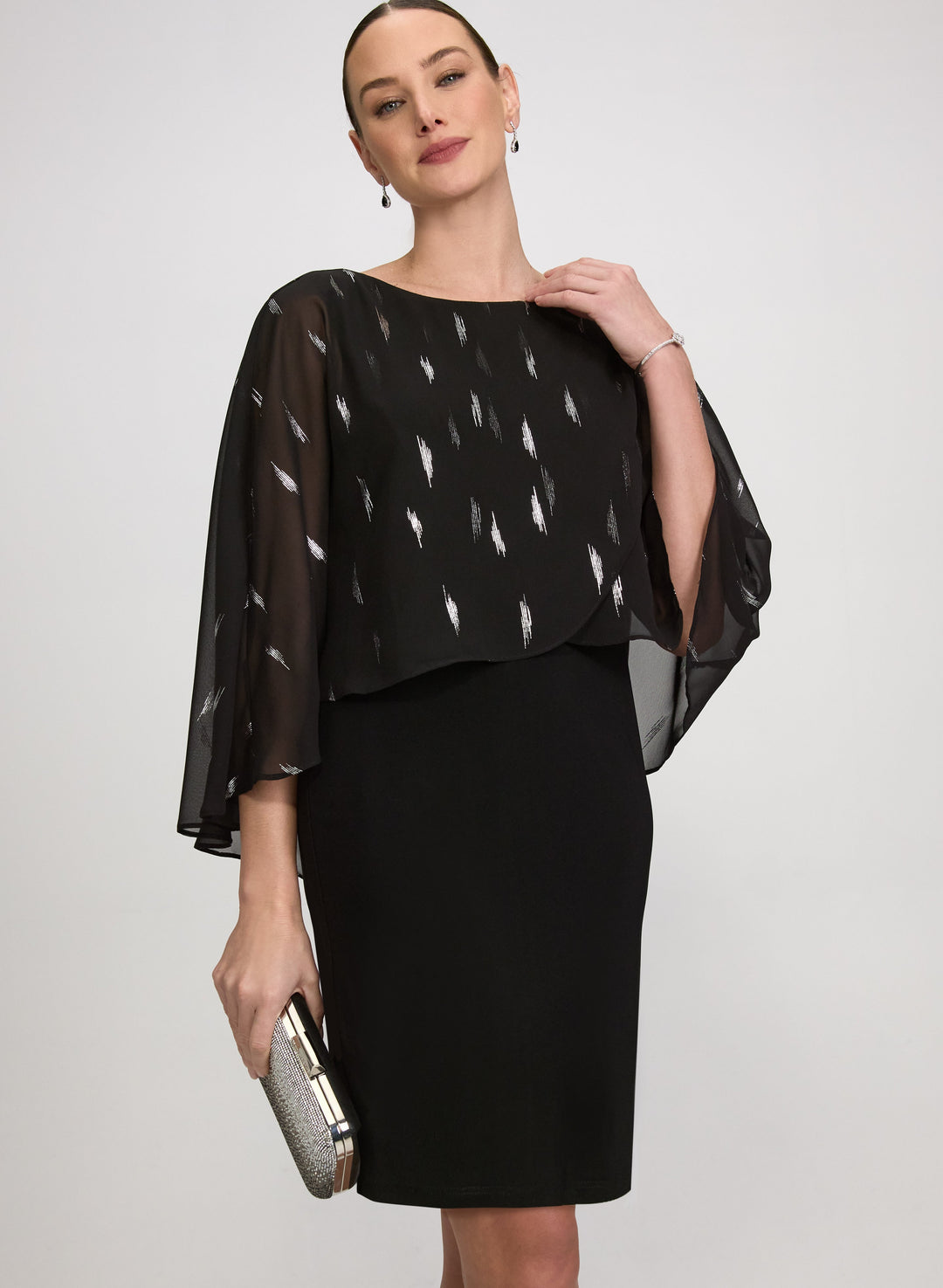 Chiffon Overlay Sheath Dress