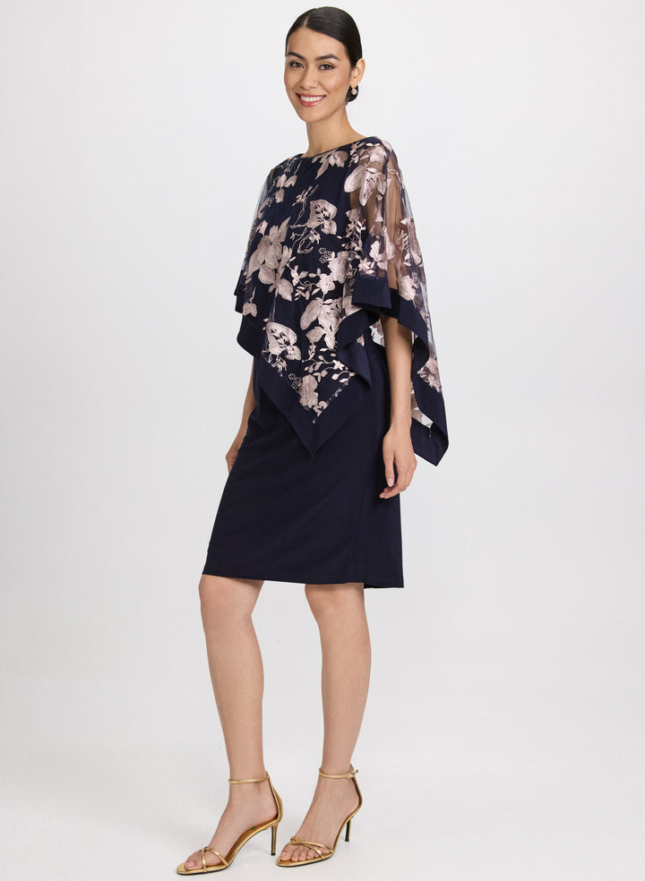 Embroidered Poncho & Jersey Dress