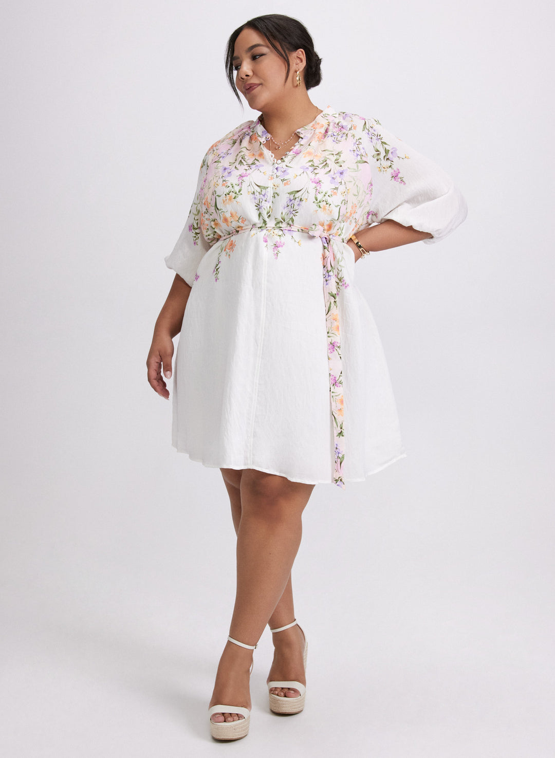Floral 3/4 Sleeve Dress