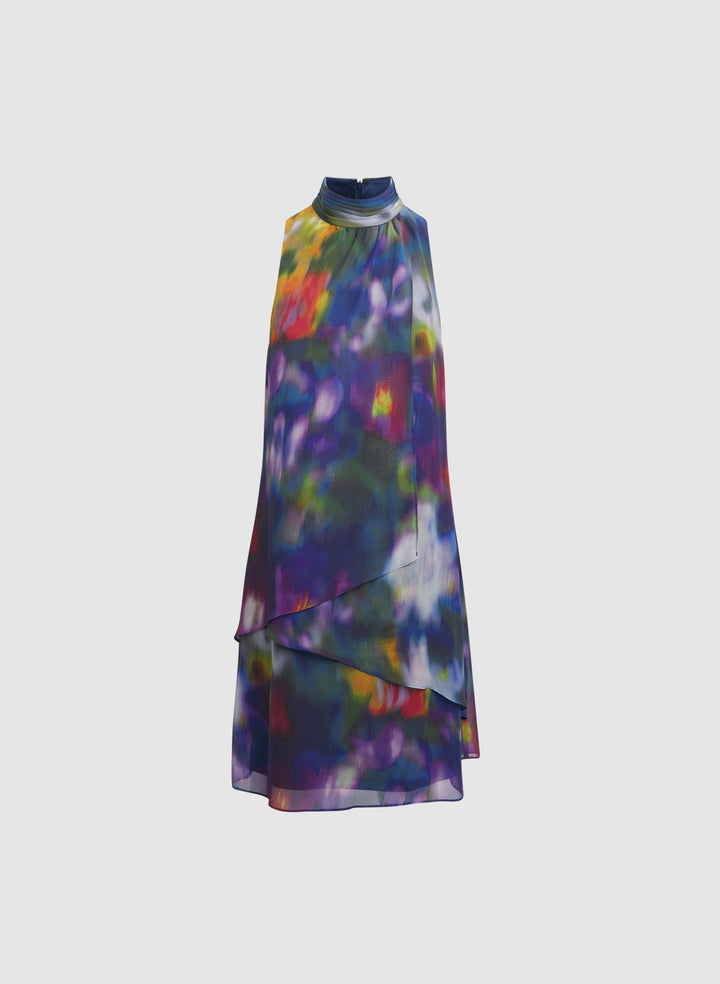 Abstract Halter Neck Dress