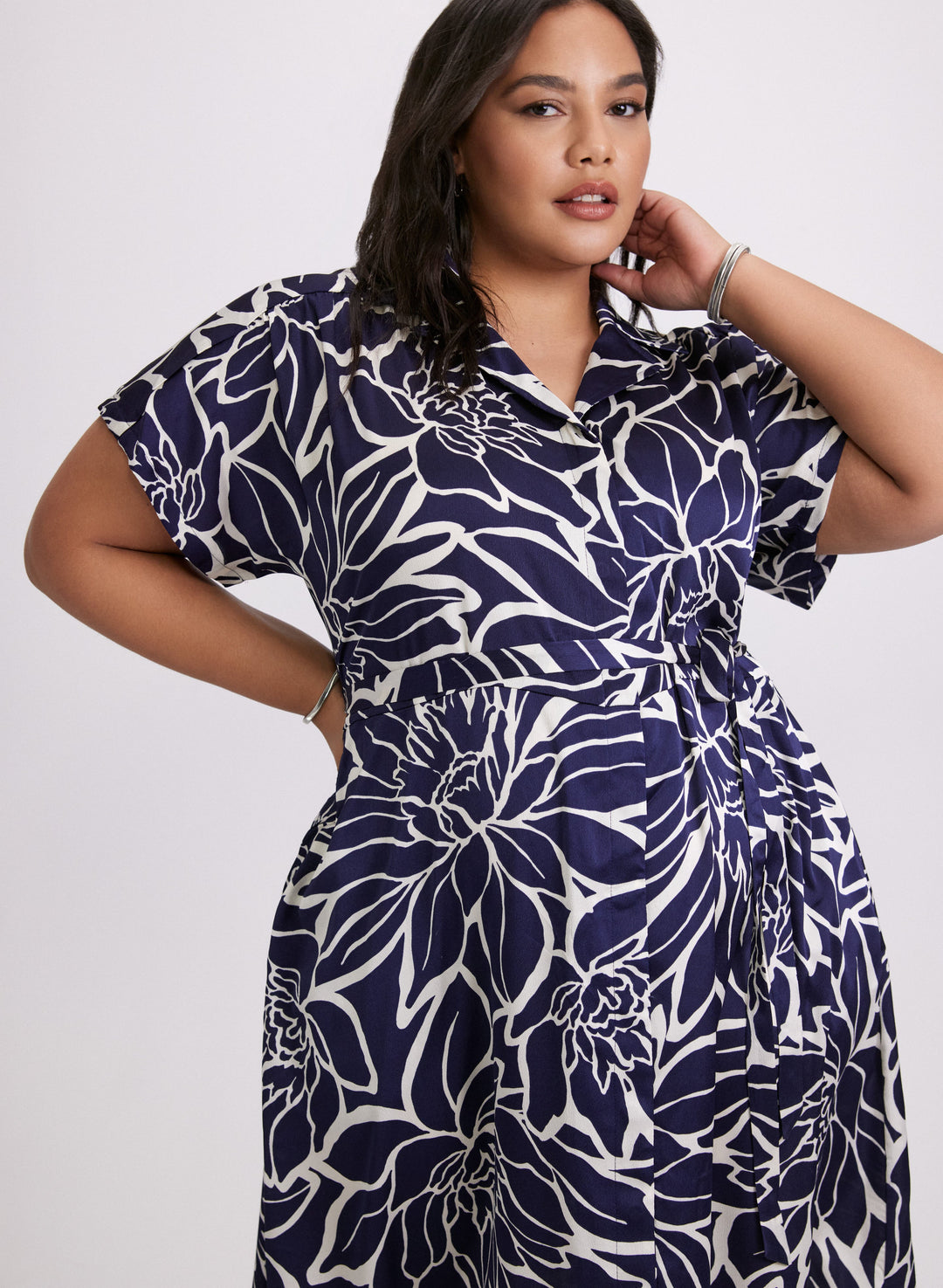 Floral Collar Day Dress
