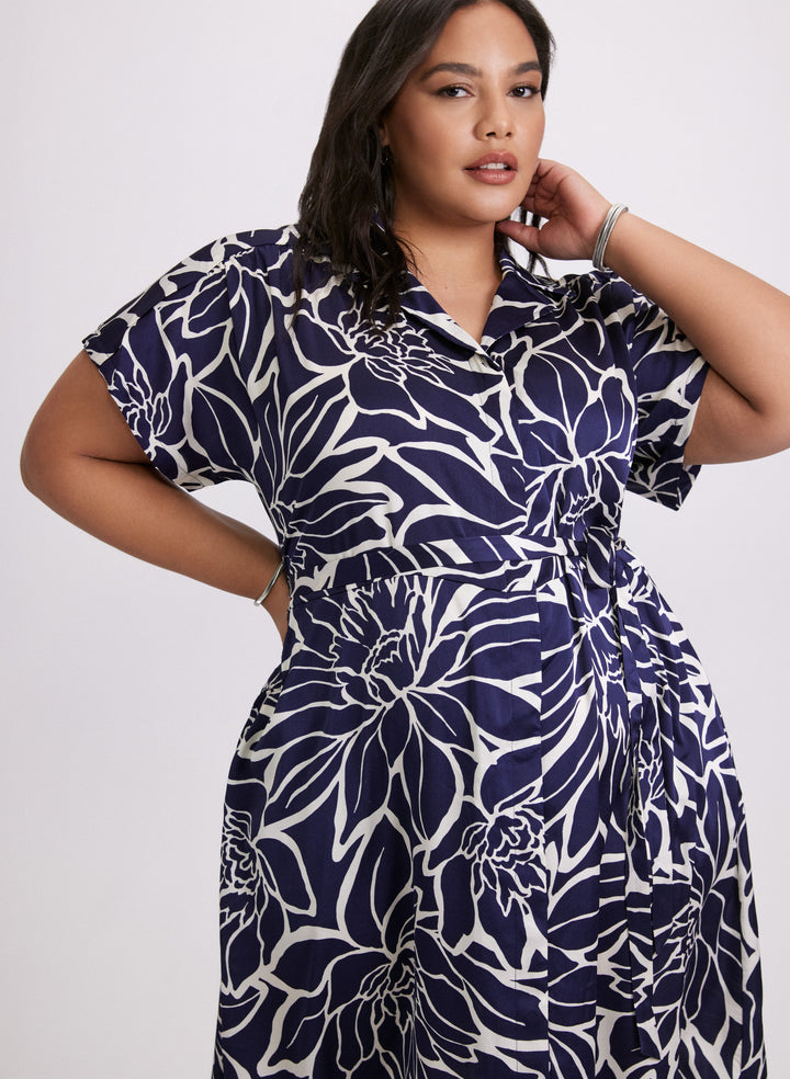 Floral Collar Day Dress