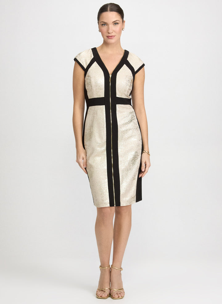 Colour Block Zip-Front Dress