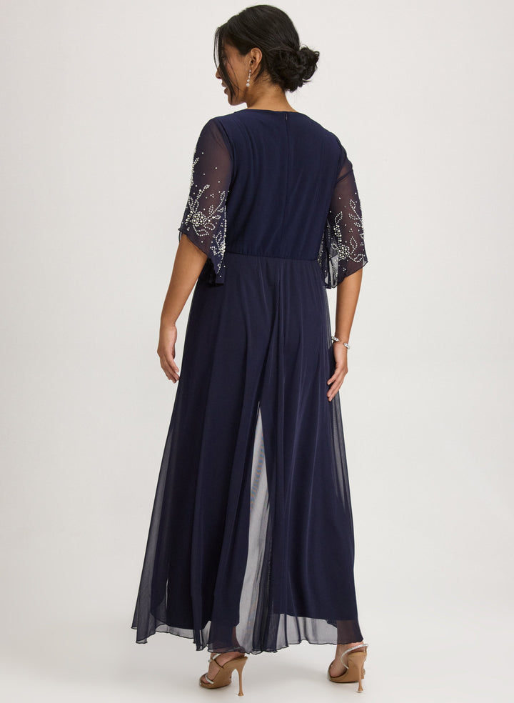 Beaded Chiffon Jumpsuit