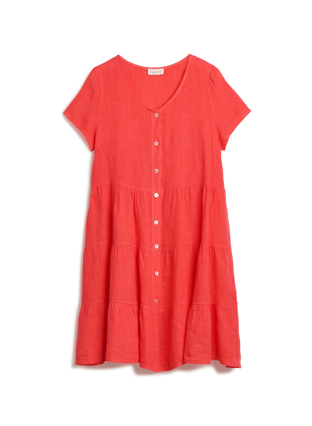 Linen Tiered Shirt Dress