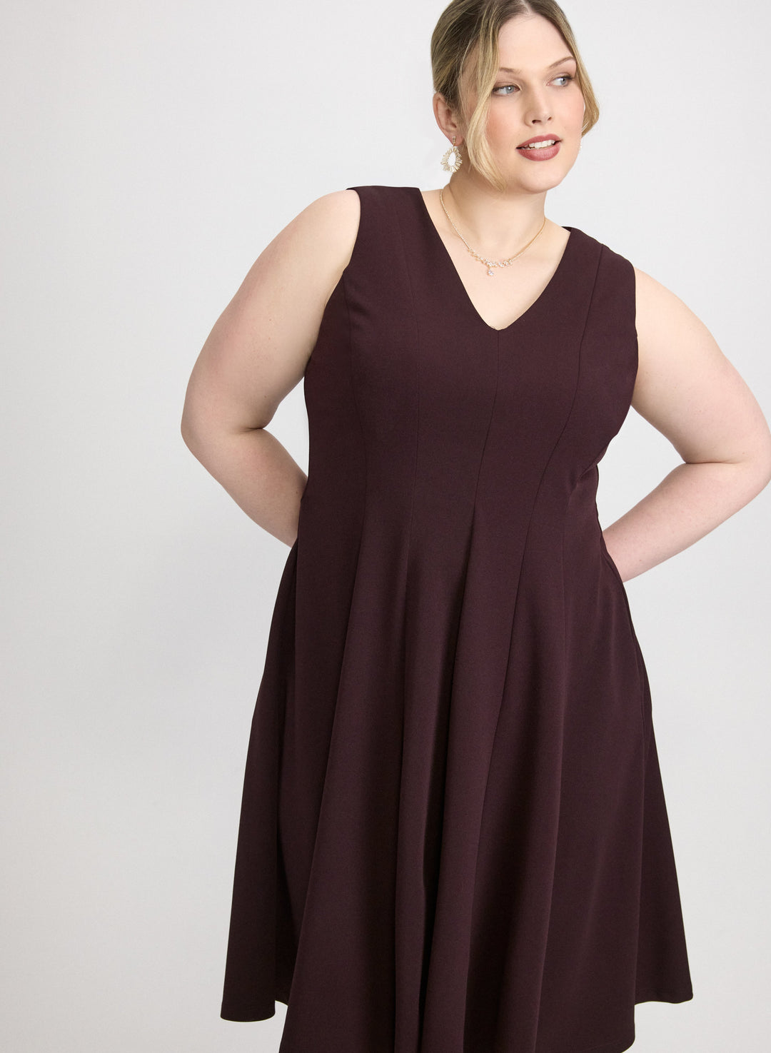 Crepe Fit and Flare Dress