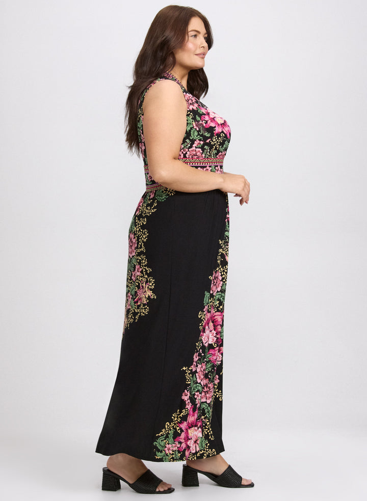 Floral Placement Print Dress